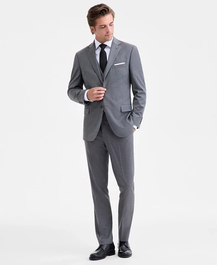 Мужской костюм DKNY Modern-Fit с жилетом, серый
