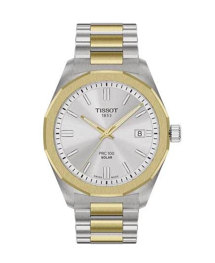 Мужские часы Tissot из нержавеющей стали с PVD-покрытием из желтого золота, серебро 39 мм