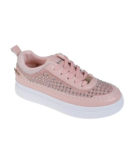 Женские кроссовки Bebe с жемчугом и стразами, розовые