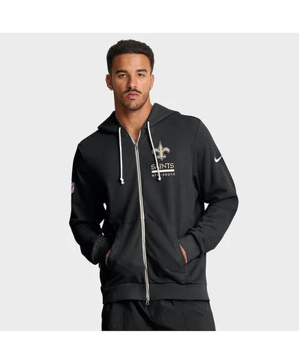 Мужское худи Nike New Orleans Saints Sideline Dri-FIT на молнии, черное
