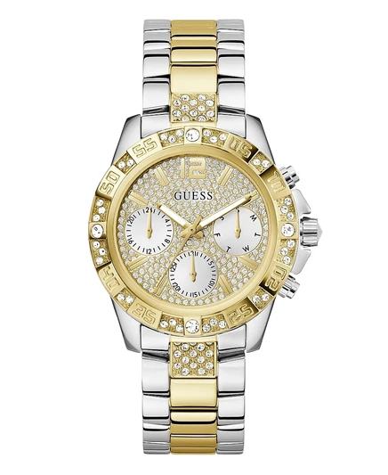 Женские многофункциональные двухцветные часы GUESS из нержавеющей стали диаметром 40 мм
