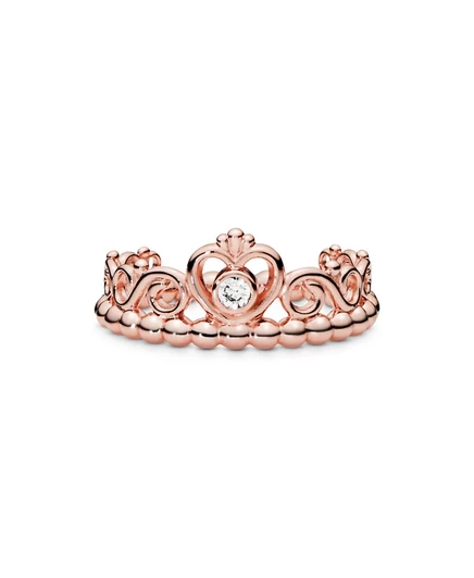 Кольцо pandora princess tiara с розовой позолотой 14k, золотистое