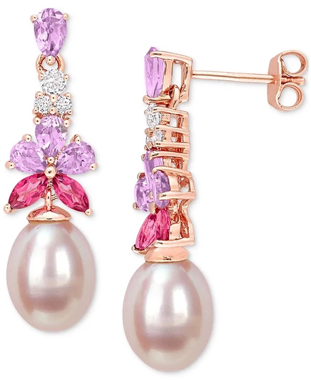 Серьги Macy's с пресноводным жемчугом, золотистые