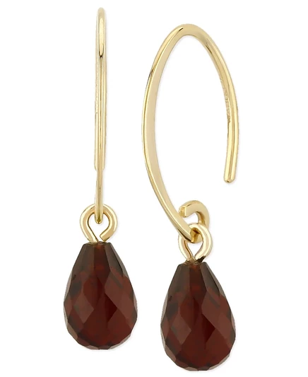 Серьги-подвески Macy's, золото 585, гранат
