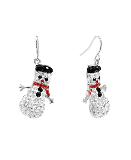 Серьги Macy's «Снеговик» с кристаллами, серебристые