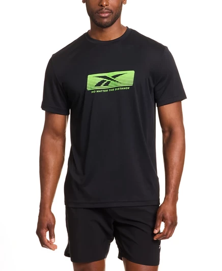 Мужская футболка Reebok Distance с принтом, черная