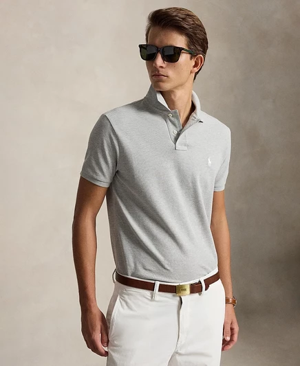 Мужское поло Polo Ralph Lauren Custom Slim-Fit, весенний меланж