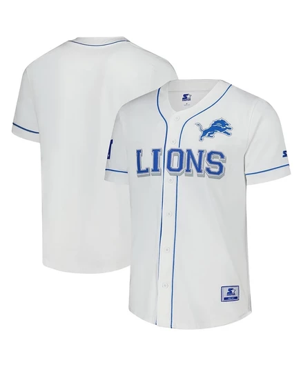Мужская джерси Starter Detroit Lions на пуговицах, белая