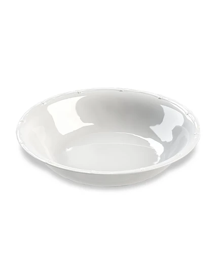 Сервировочная чаша Abode Homewares с бамбуковым бортиком, 35 см, 3,7 л, белая
