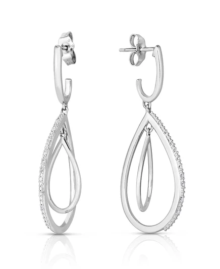 Женские серьги-подвески Macy's с бриллиантами, серебро