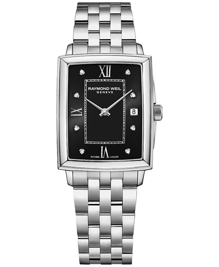 Женские часы Raymond Weil Toccata, сталь, бриллианты, черный