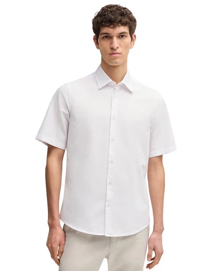 Мужская рубашка Hugo Boss Oxford из хлопка, белая