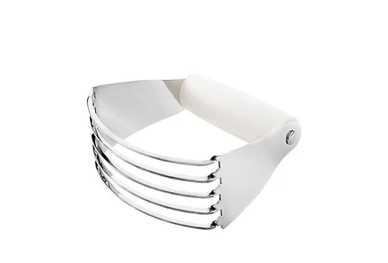 Zulay Kitchen Stainless Steel Dough Blender Pastry Cutter Heavy Duty Blades white