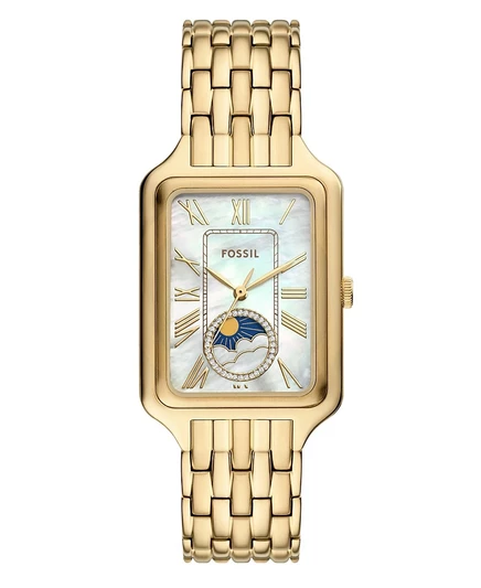 Многофункциональные женские часы Fossil Raquel Sun Moon золотистого цвета из нержавеющей стали, 29-миллиметровое золото