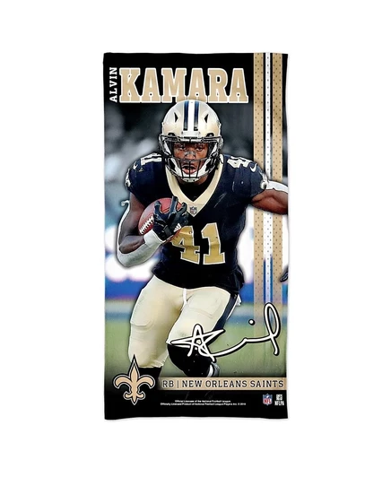 Пляжное полотенце WinCraft Alvin Kamara 30×60″, разноцветное