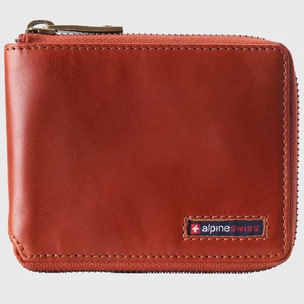 Мужской кошелек Alpine Swiss Logan из кожи, с RFID, бежевый