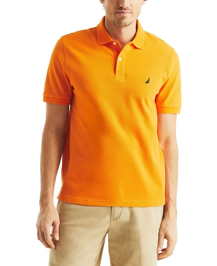 Мужское поло Nautica Classic-Fit с влаговыводящей тканью, оранжевое