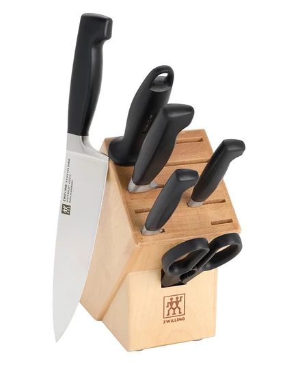 Набор ножей Zwilling Four Star, 7 предметов с блоком, нерж. сталь
