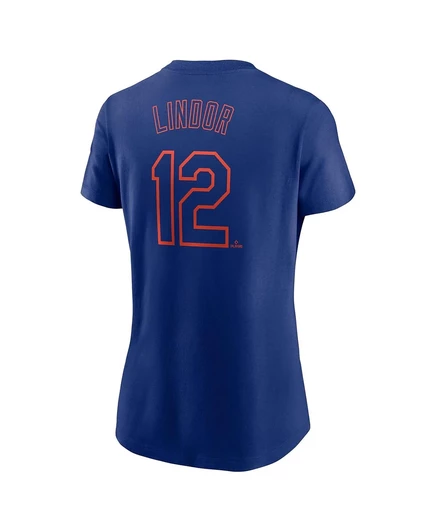 Женская футболка Nike Francisco Lindor Royal New York Metts с фирменным номером Fuse от Nike royal