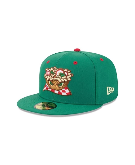 Мужская бейсболка New Era 59FIFTY Akron RubberDucks, зеленая