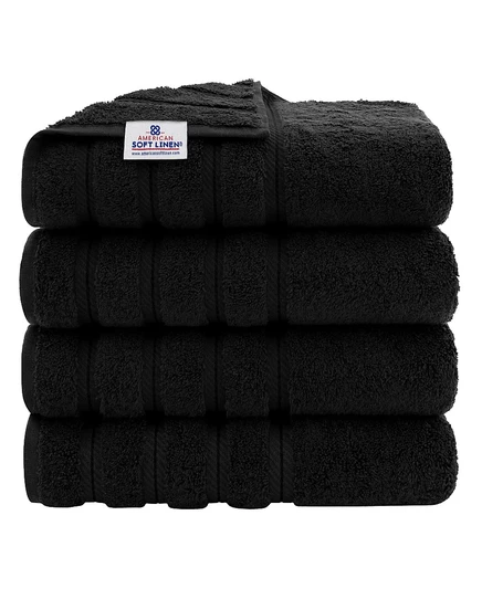 Полотенца American Soft Linen Edison, 4 шт, хлопок, черный