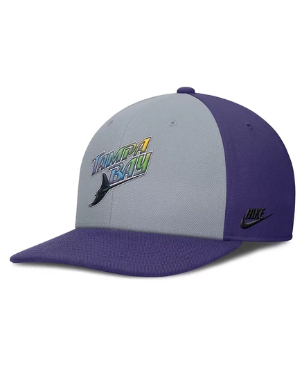 Мужская бейсболка Nike Tampa Bay Rays Pro Performance Snapback серого/фиолетового цвета от Nike gray, purple