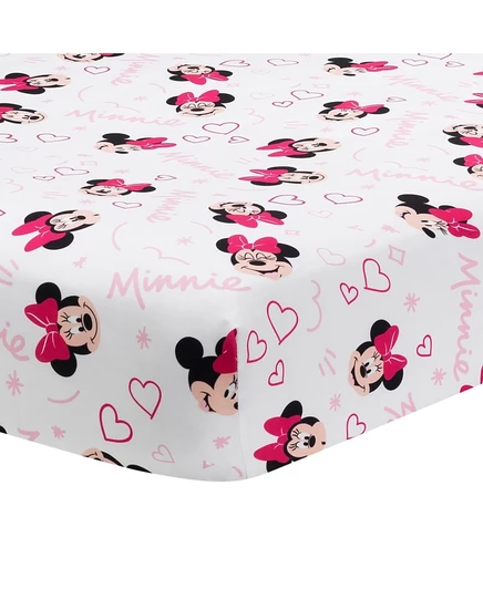 Детская простыня на резинке Lambs & Ivy Disney Minnie, белая