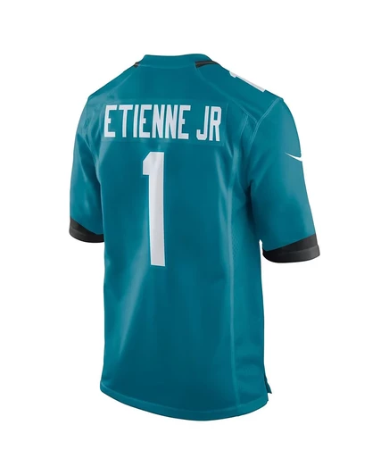 Мужская спортивная майка Nike Travis Etienne Jr Teal Jacksonville Jaguars Prowler с возвратом игрока blue