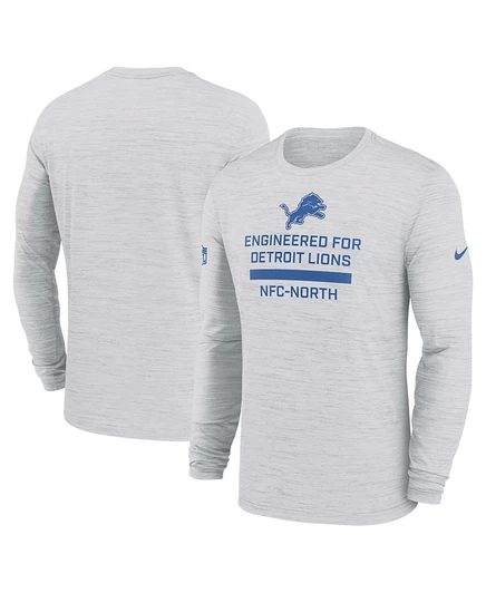 Мужская футболка с длинным рукавом Nike Sideline Velocity Detroit Lions, серая