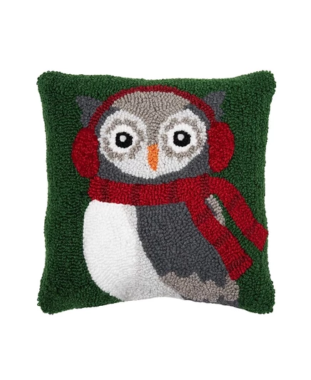 Декоративная подушка C & F Home Winter Owl 30×30 см, зеленая