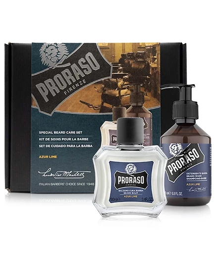 Proraso, 2 шт. Набор Для Ухода за Новой Или Короткой Бородой с Ароматом Азур Лайм без цвета