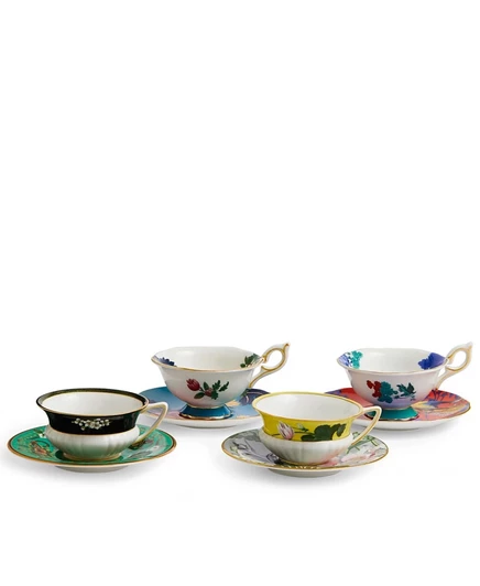 Набор чашек с блюдцами Wedgwood Wonderlust, 4 шт., разноцветный