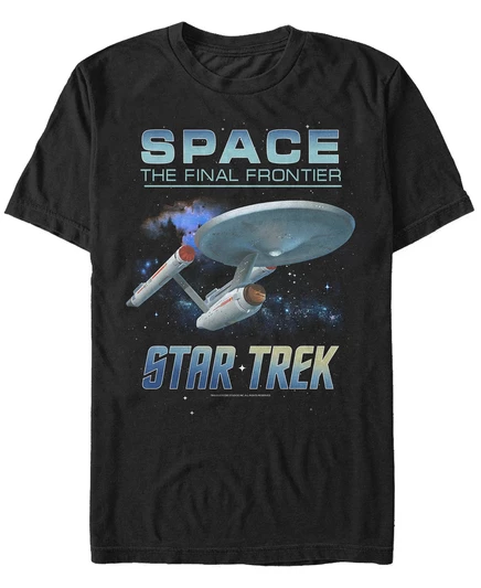 Мужская футболка с коротким рукавом Star Trek из оригинальной серии Space The Final Frontier black