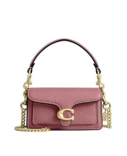 Брелок Coach Tabby мини‑сумочка из кожи, розовый