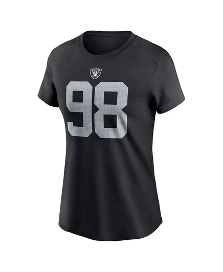 Женская футболка Nike Maxx Crosby Black Las Vegas Raiders с именем и номером игрока black