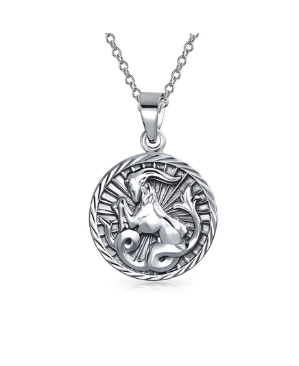 Подвеска Bling Jewelry Capricorn круглая из 925 серебра