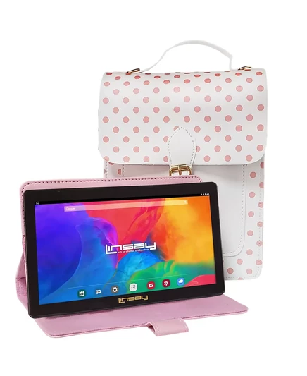 Планшет LINSAY 7″ Android 13 64 ГБ с чехлом и сумкой, розовый