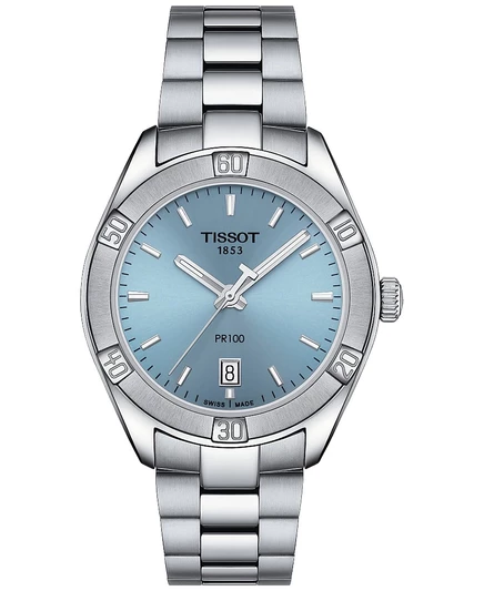 Женские часы Tissot PR 100 Lady Sport 36 мм, стальные, синие