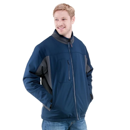 Мужская утепленная куртка Softshell от RefrigiWear - Водостойкая ветрозащитная оболочка blue