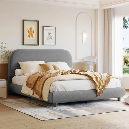 Полноразмерная кровать-платформа Streamdale Furniture из плотной ткани со стильным дизайном