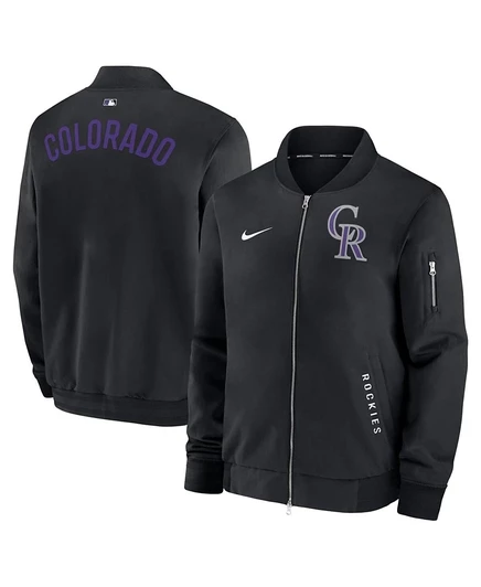 Мужская бомбер-куртка Nike Colorado Rockies, черная