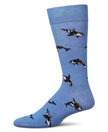 Мужские носки MeMoi Whales из вискозы, синие