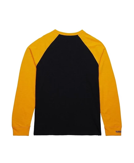 Мужская черно-золотая футболка Mitchell & Ness Boston Bruins Legendary Slub Реглан с длинным рукавом black, gold