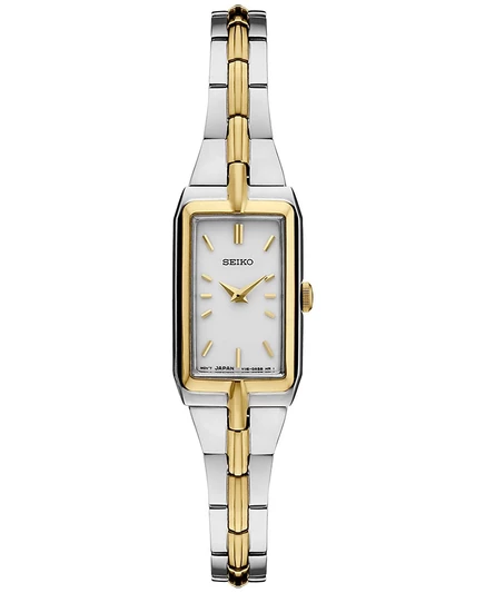 Женские часы Seiko, браслет 15 мм, двухцветные