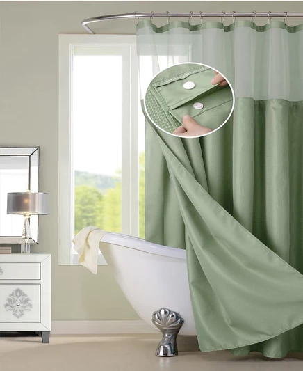 Шторка для душа Spa 251 вафельная 178×183 см, зеленая