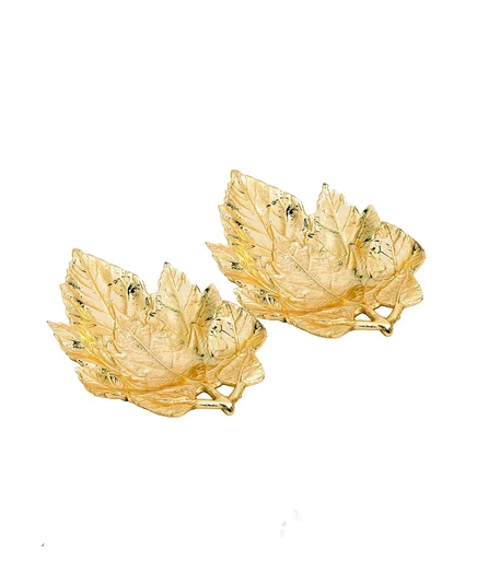 Набор конфетниц Classic Touch Leaf, 2 шт., золотистый