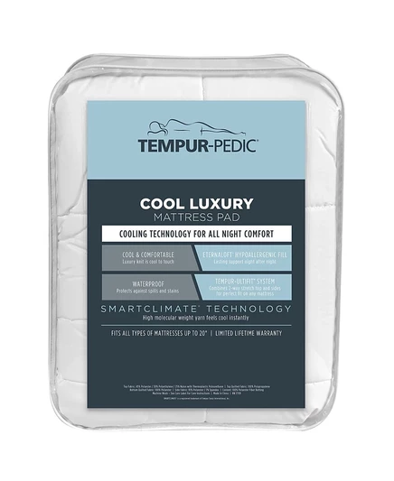 Наматрасник Tempur-Pedic Cool Luxury, Queen, белый