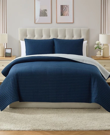 Набор стеганых одеял из микрофибры с вышивкой Pick Stitch VCNY Home из 3 предметов, King