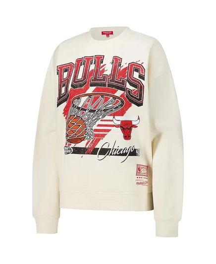 Женская кремовая толстовка-пуловер Chicago Bulls Brush Bucket от Mitchell & Ness cream