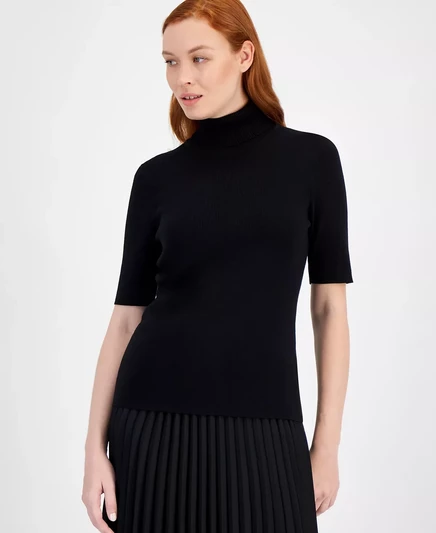 Женский свитер-водолазка Anne Klein с коротким рукавом и высоким воротом anne black